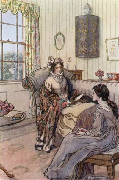 Illustrazione per Mogli e figlie di Mrs Gaskell da Mary V. Wheelhouse